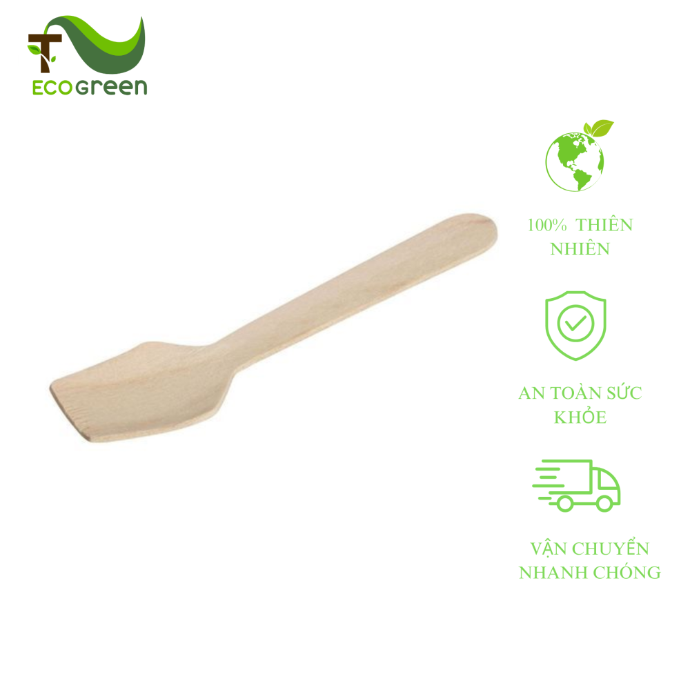 thìa gỗ vuông 10,5cm