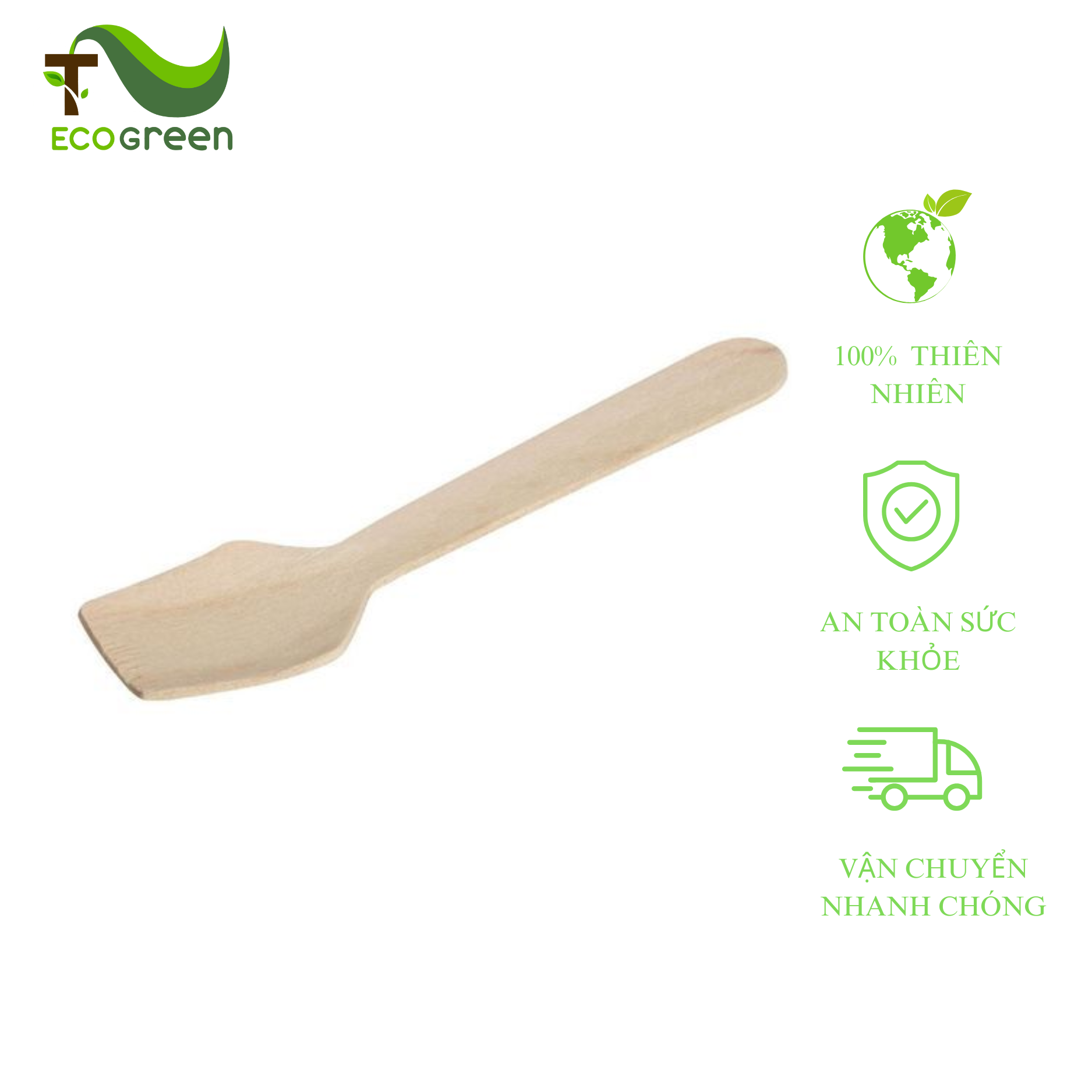 thìa gỗ vuông 10,5cm