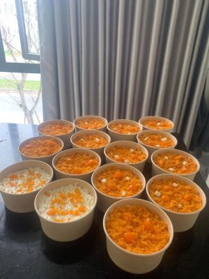 Bát giấy làm bánh bông lan trứng muối