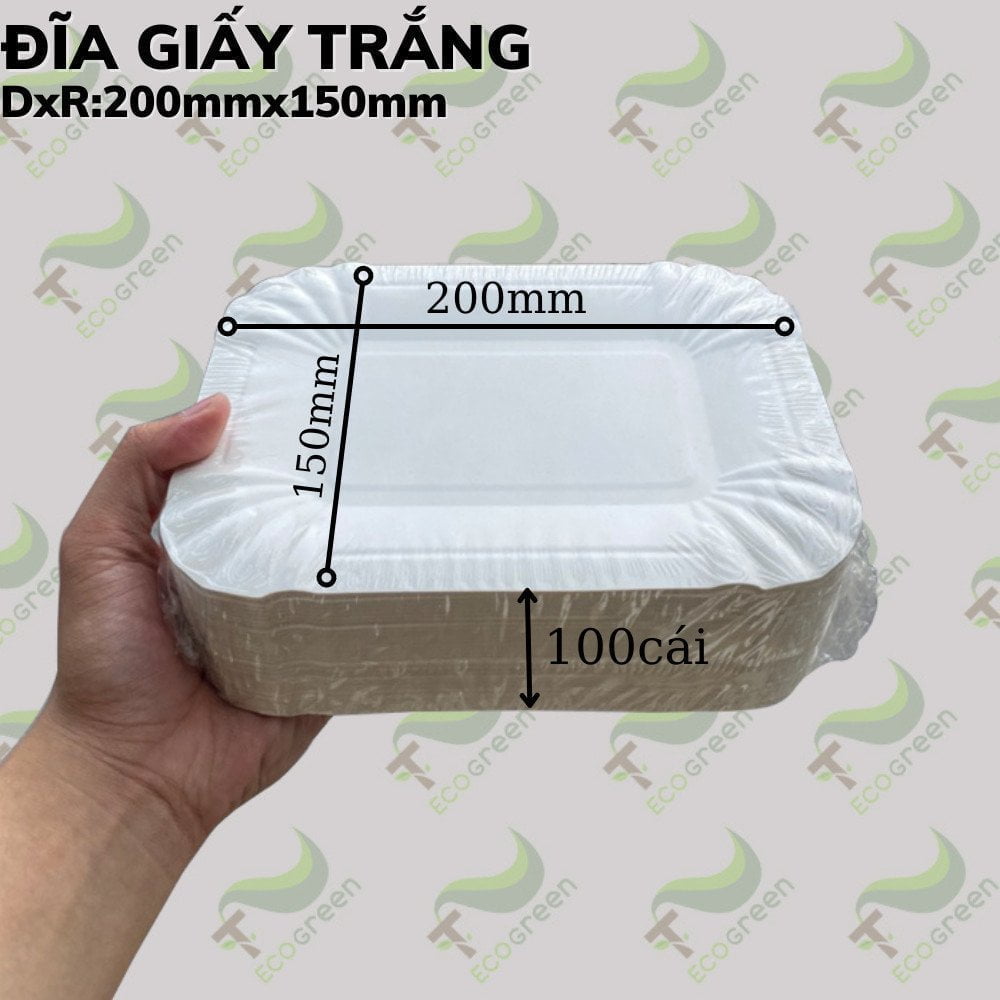 Alternative view of Đĩa, dĩa giấy chữ nhật dùng 1 lần