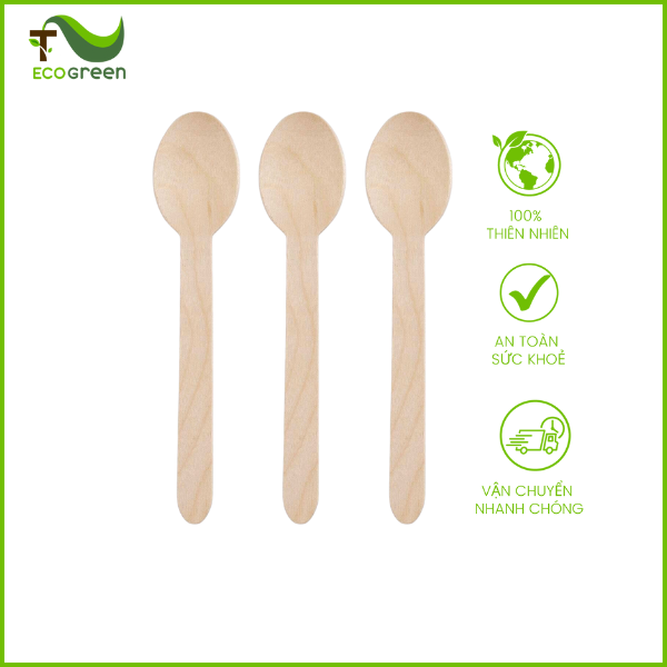 Alternative view of Muỗng gỗ dùng 1 lần - 16cm