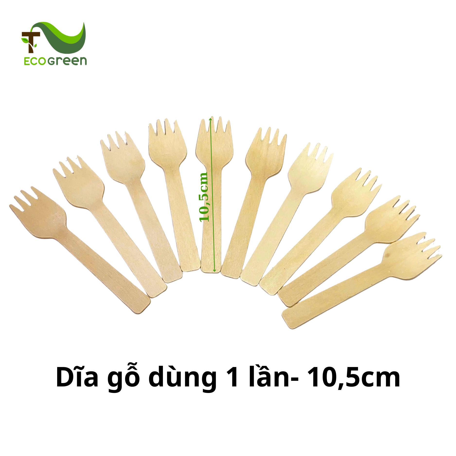 Dĩa gỗ dùng 1 lần - 10,5cm - Ảnh 3