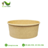 Bát (tô) giấy nâu kraft dùng 1 lần có nắp PET 1300ml (43oz)