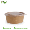 Bát (tô) giấy nâu kraft dùng 1 lần có nắp PP 500ml (16oz)