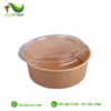 Bát (tô) giấy nâu kraft dùng 1 lần có nắp PP 750ml (26oz)