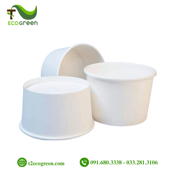 Alternative view of Bát (tô) giấy trắng dùng 1 lần có nắp PP 1000ml (32oz)