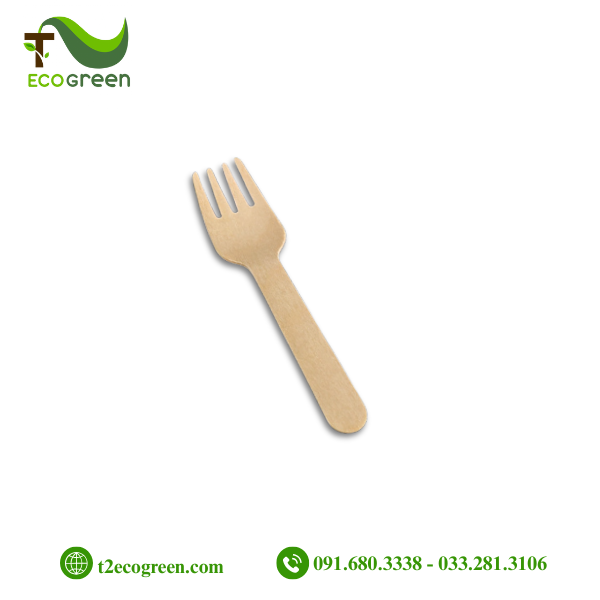 Dĩa (nĩa) gỗ dùng 1 lần - vuông 10.5cm