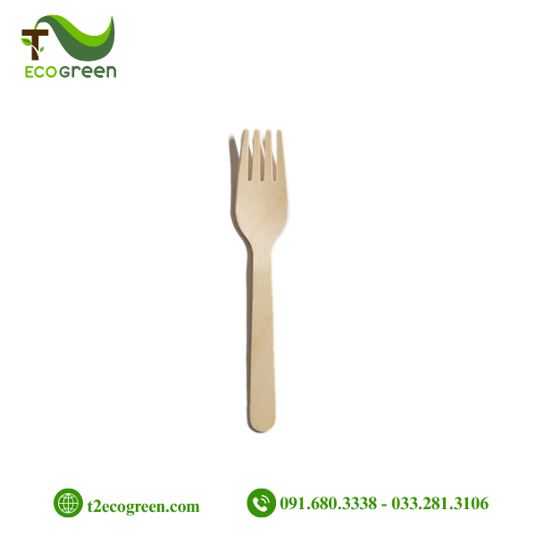 Dĩa (nĩa) gỗ dùng 1 lần - vuông 12cm