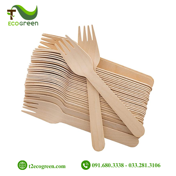 Alternative view of Dĩa (nĩa) gỗ dùng 1 lần - vuông 16cm