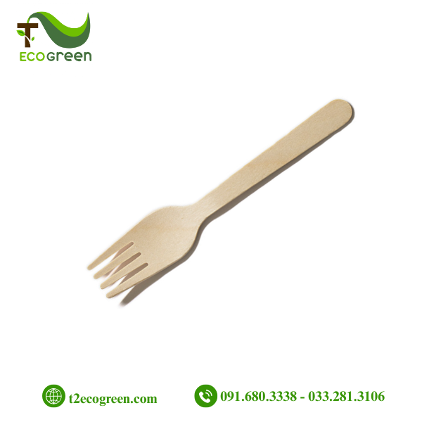 Dĩa (nĩa) gỗ dùng 1 lần - vuông 16cm