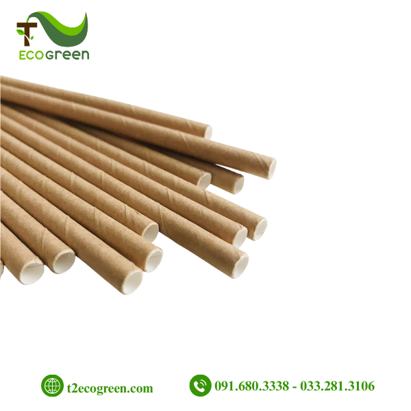 Alternative view of Ống hút giấy dùng 1 lần - nâu kraft phi 6