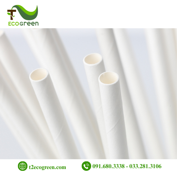 Alternative view of Ống hút giấy dùng 1 lần - trắng phi 12