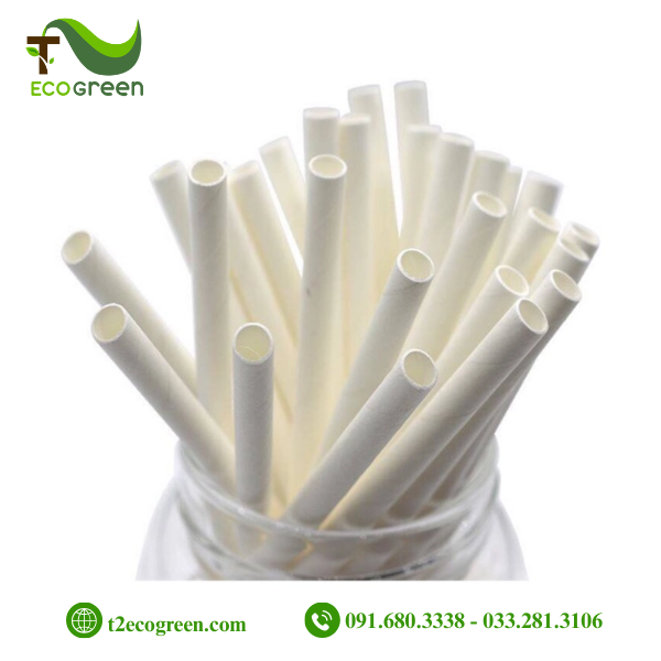 Alternative view of Ống hút giấy dùng 1 lần - trắng phi 6