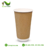 Cốc (ly) giấy 2 lớp kraft dùng 1 lần 500ml (16oz)