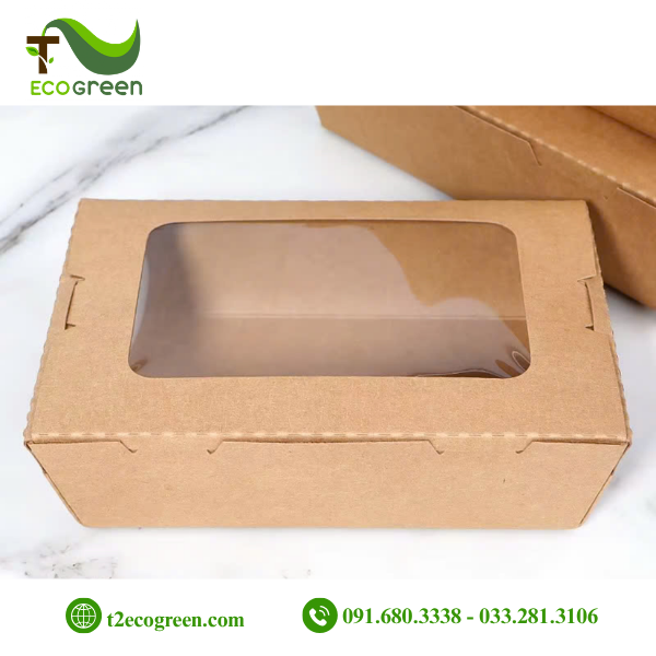 Alternative view of Hộp chữ nhật dáng W nắp gài có cửa sổ 1200ml