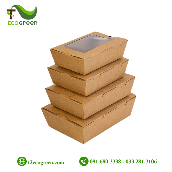 Alternative view of Hộp chữ nhật dáng W nắp gài có cửa sổ 1600ml