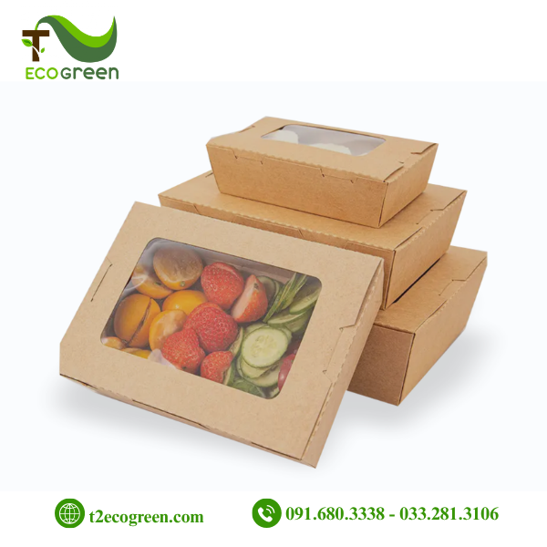 Alternative view of Hộp chữ nhật dáng W nắp gài có cửa sổ 700ml