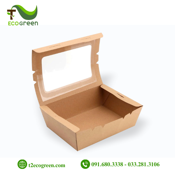 Alternative view of Hộp chữ nhật dáng W nắp gài có cửa sổ 900ml