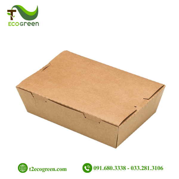 Hộp chữ nhật dáng B nắp gài không cửa sổ 900ml
